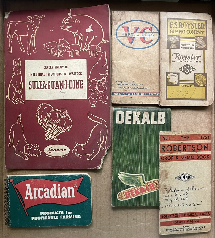 1930s – 1950s FARM EPHEMERA DEKALB ARCADIAN ROBERTSON ROYSTER VC LEDERLE NC VA