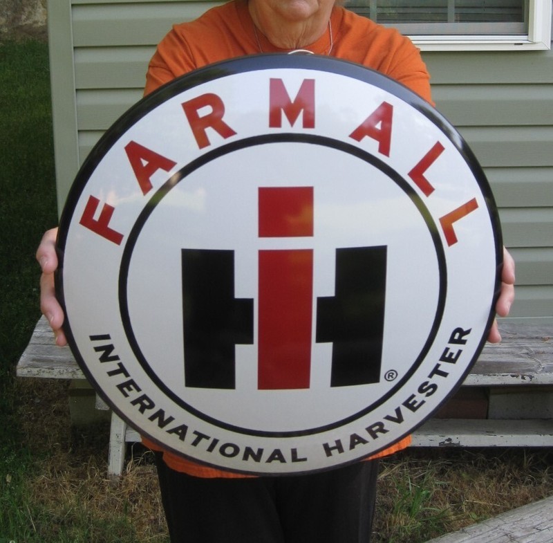 Farmall International Harvester 16″ Metal Button Advertising Sign