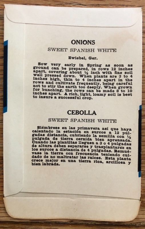 Vegetable Seed Pack Empty Lone Star Vintage 1940s San Antonio TX Spanish Onion gallery