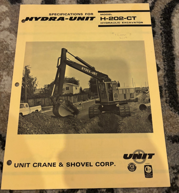 Hydra-Unit H-202-CT Hydraulic Excavator Brochure AMIL25