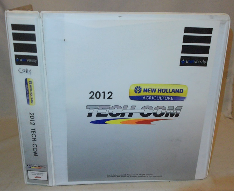 2012 -New Holland- Tech-Com Unetversity Tractor Operators Service Manual Binder