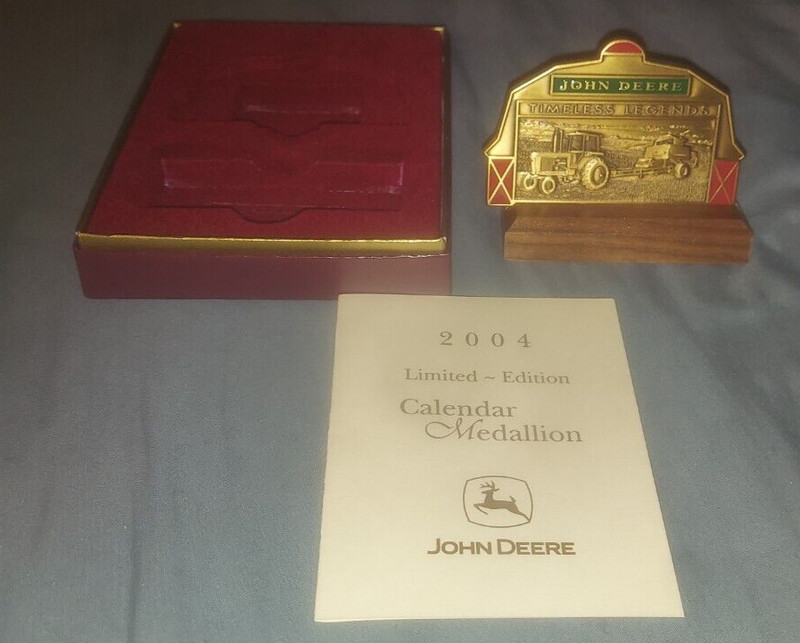 2004 John Deere Lited Edition Calendar Medallion w/ Stand Timeless Legends