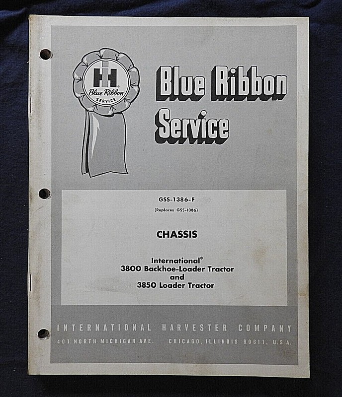 1966-1971 INTERNATIONAL HARVESTER 3800 3850 LOADER TRACTOR CHASSIS REPAIR MANUAL