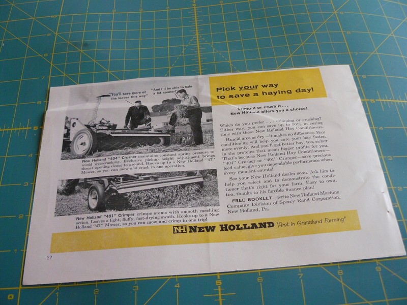 THE FARM QRTLY- SUMMER 1961 – ad – NEW HOLLAND # 56 ROLABAR RAKE/ New Holland PA