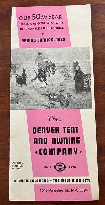 1939 Denver Tent and Awning 50th Year Catalog 24 pp Denver Colorado Sheep Wagon