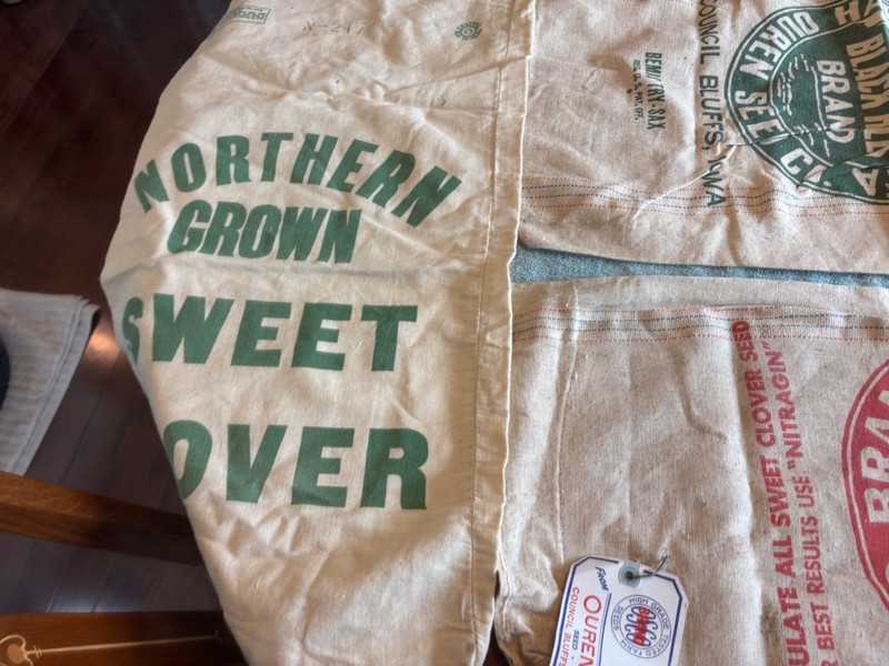 Vintage burlap seed bags