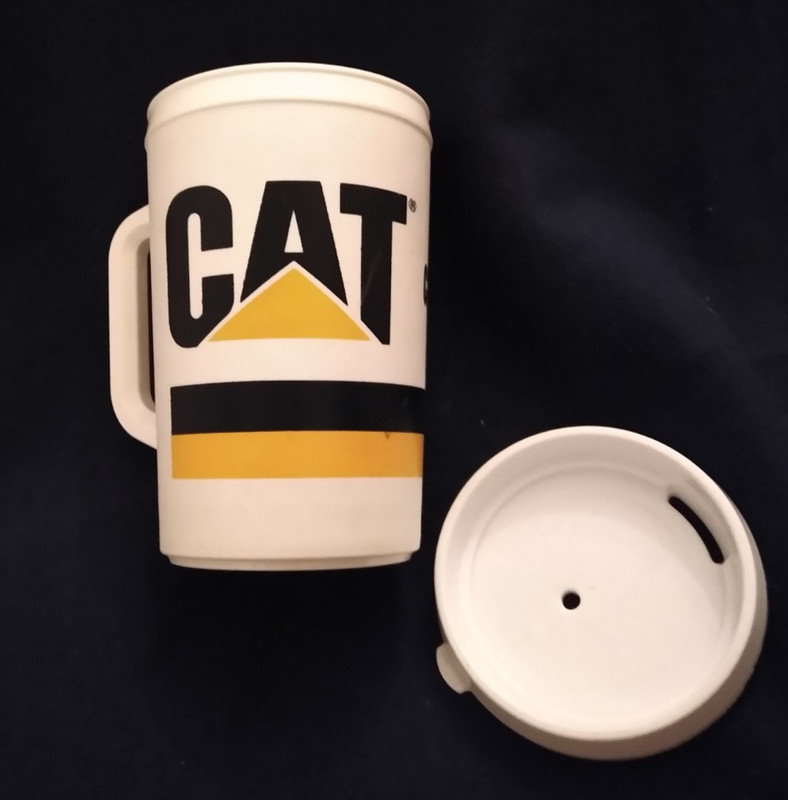 Cat Caterpillar Thermo Insulated ALADDIN 32 Oz. Travel Mug Cup 8″ tall Lid Used
