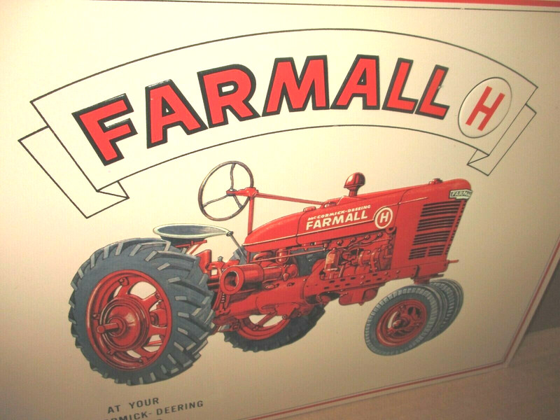 FARMALL H – McCormick Deering Dealer- VINTAGE Red Farm TRACTOR Old Sign Date1994