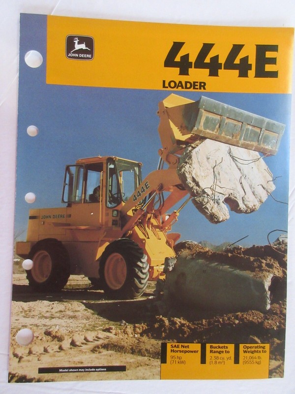 John Deere 444E Wheel Loader Brochure, 6 Pages