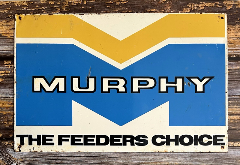 Vintage MURPHY THE FEEDERS CHOICE Tin Metal Agricultural Farm Sign