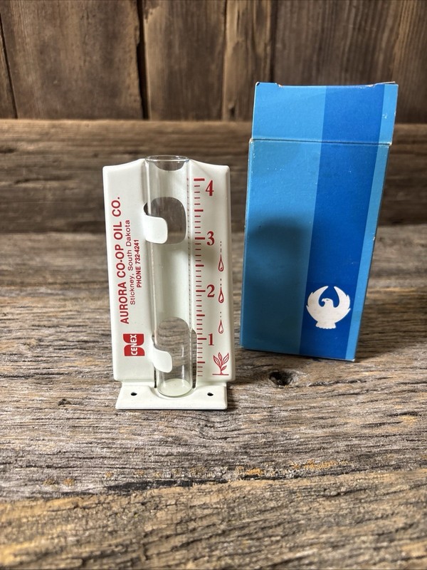 Cenex Aurora CO-OP Oil Stickney South Dakota Metal Rain Gauge Advertising NIB