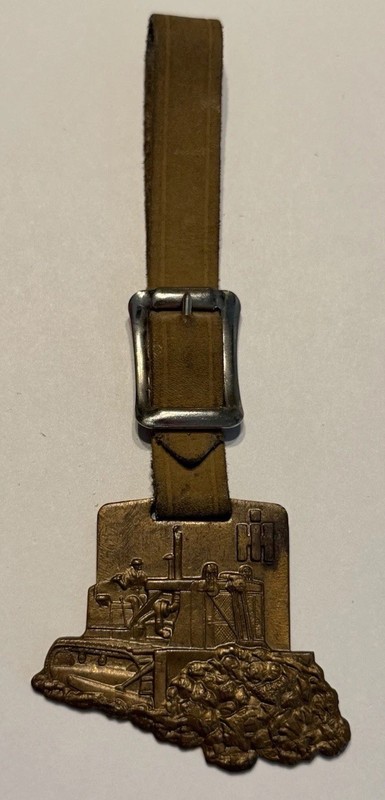 Vintage IH International Harvester Brass Watch Fob With Strap! Rish Equipment Co
