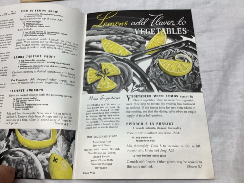 Sunkist 1939’ California Fruit Growers Co Letterhead Lemon Phamplet Recipes gallery