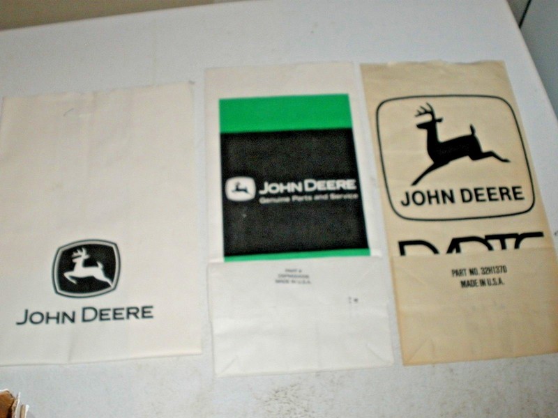 Lot of 3 John Deere Paper Bags Great Advertising
