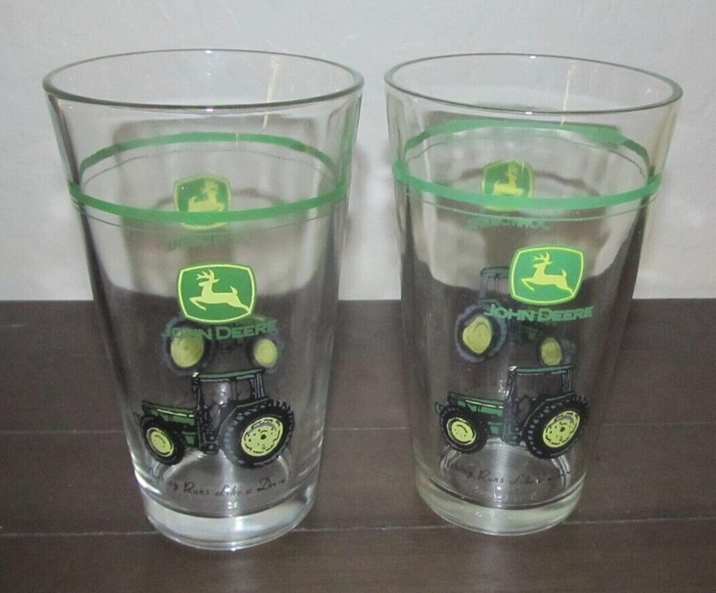 John Deere Nothing Runs Like a Deere Drinking / Pint Glass - Gibson Set of 2 gallery
