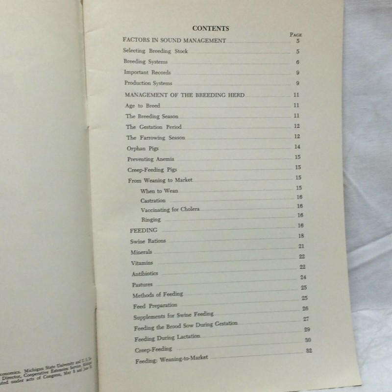 Vintage 1955 Booklet Producing Pork in Michigan By Michigan State University gallery