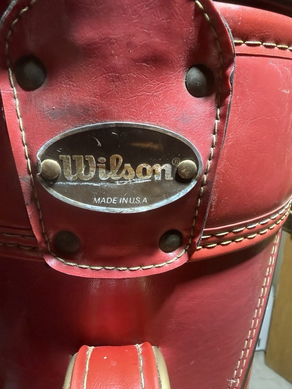 Rare Vintage Wilson Golf Bag Red Farmall International Harvester Hand Painted gallery