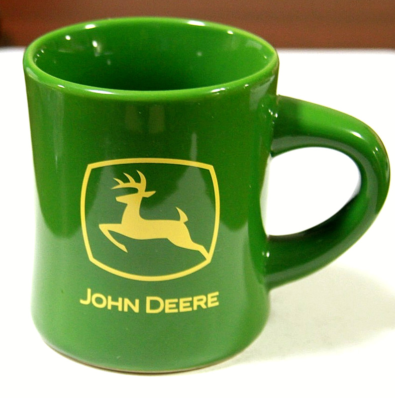 Vintage John Deere 🚜 Green Coffee Mug Gibson 🚜 Reverse Bottom Stamp Oddity!