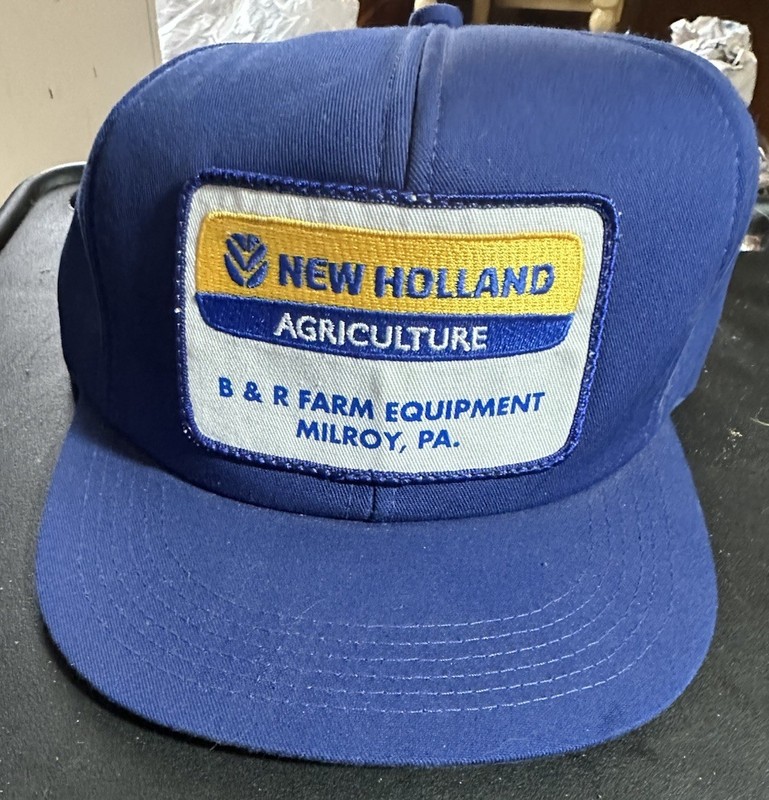 Vintage New Holland Agriculture Snap Back Hat Milroy Pa. B & R Farm Equipment