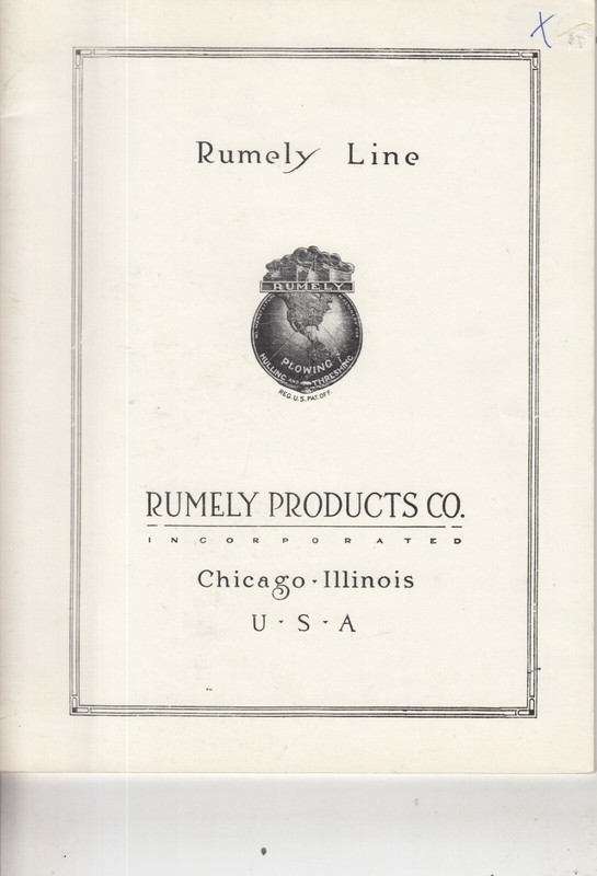 Rumely Line Products Catalog Steam Engine Tractor Ag Equipment Wagons REPRINT