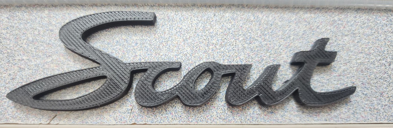 PAIR NEW INTERNATIONAL Scout script 3d printed 4 x 1.25 inches IH IHC