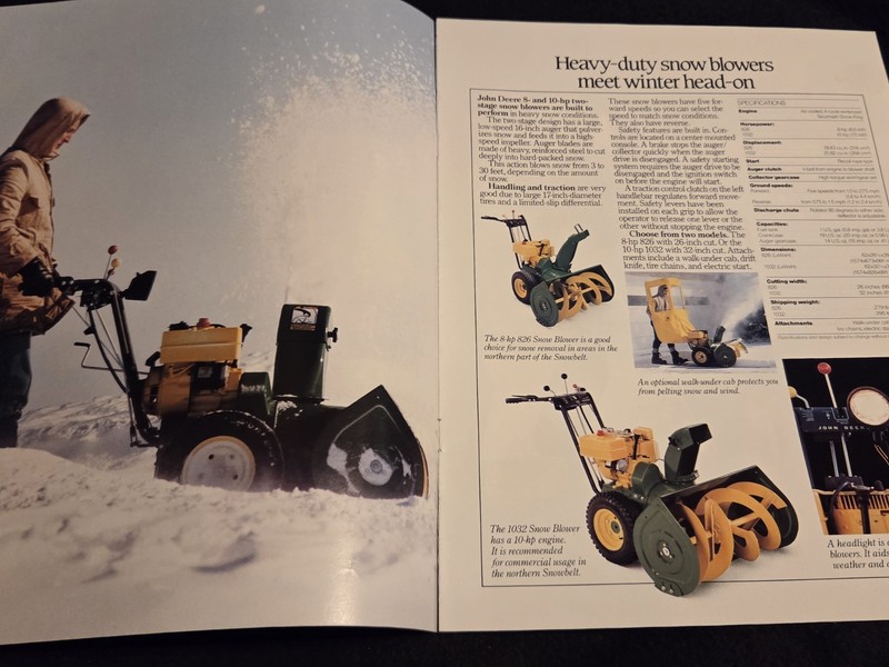 1986 John Deere Snow Removal Equipment Brochure Blowers Blades gallery