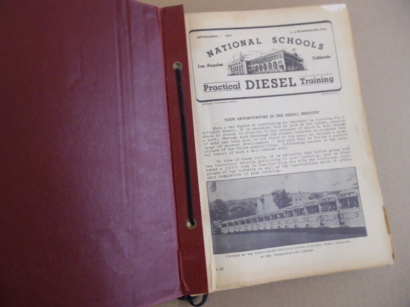 c.1950 Diesel Engine Mechanic Training Course in Binder National Schools Vintage