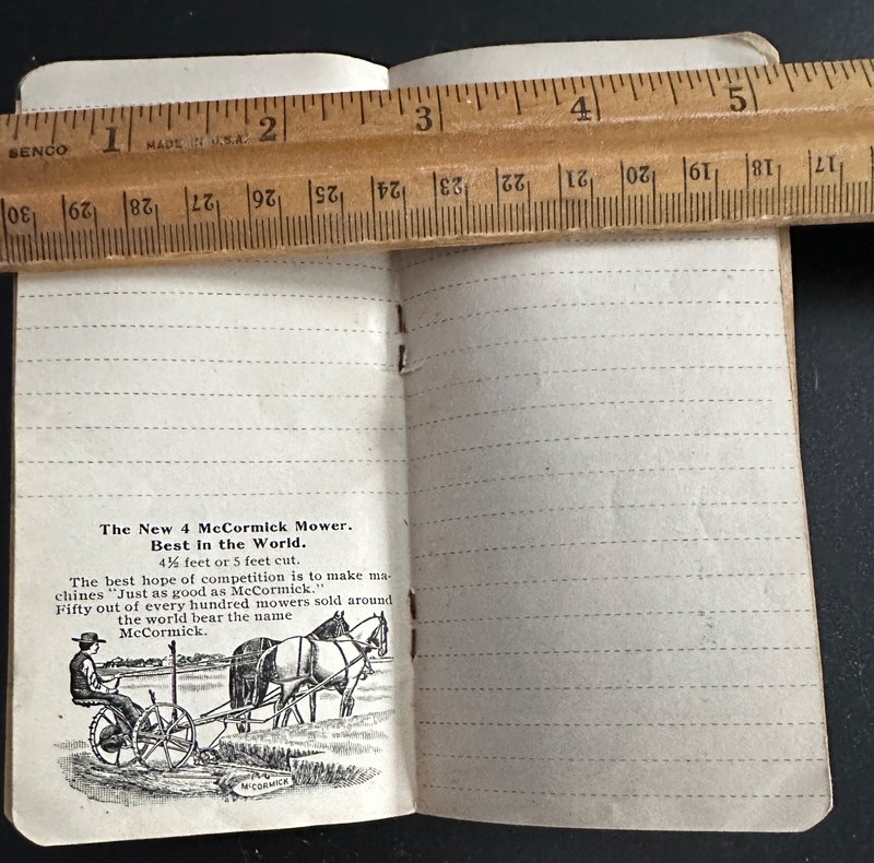 1901/1902 McCormick Pocket Notebook Memo Book gallery