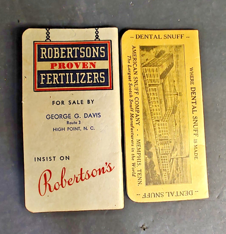 1953 Robertson Crop & Memo Book & SCOTCH SNUFF NOTEPAD gallery