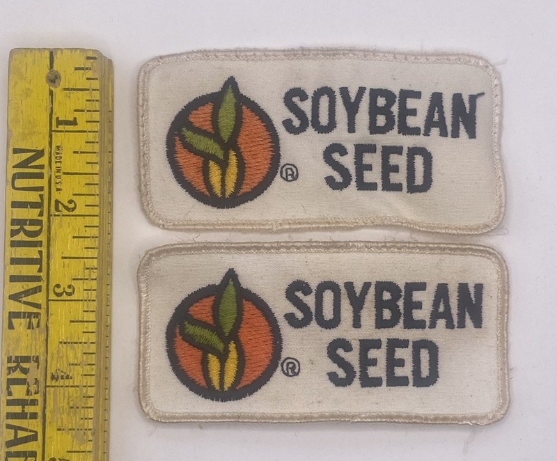 Lot Of 2 Vintage Golden Harvest seed Embroidered Cloth Patches Hat Cap K Brand