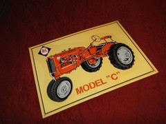 NEW OLD STOCK TIN SIGN of A-C Allis-Chalmers TRACTOR OLD ORANGE FARM TRACTOR
