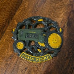 John Deere Cast Iron Tractor Trivet Hot Plate Farm Kitchen Decor Sunbelt