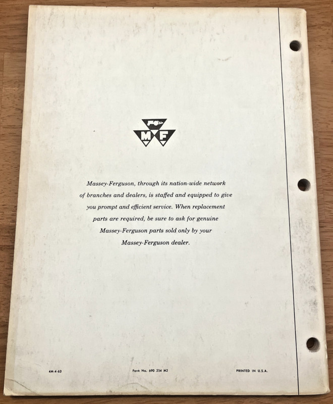 Massey Harris no 92 Combine Owners manual w/parts breakdowns gallery