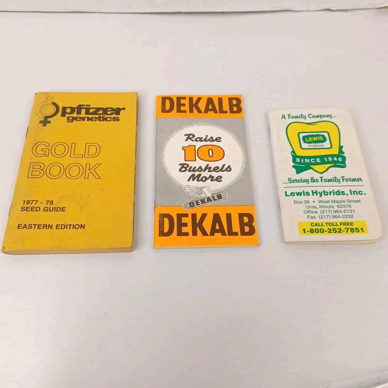 3 Vtg Farm Pocket Booklets Dekalb Pfizer Lewis Producers Agricultural Illinois