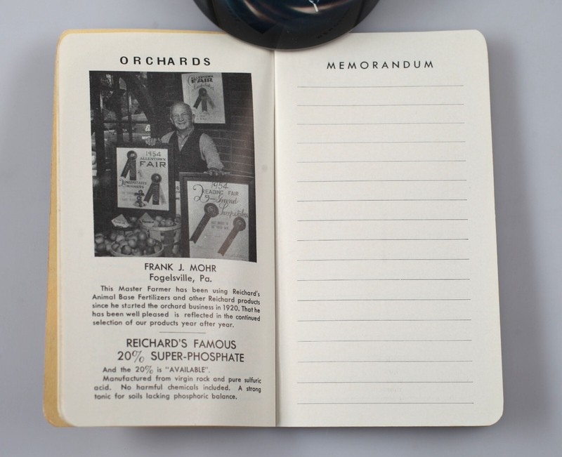 Vintage 1950s Reichards Animal Base Fertilizer Memo Notebook Allentown PA gallery