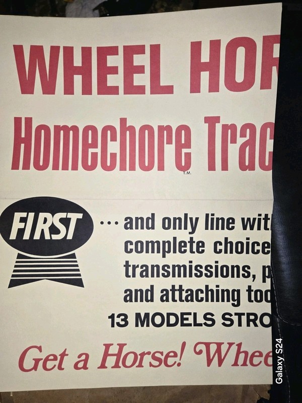 NOS WHEEL HORSE "THE BIG ONE" FOR BIG SALES WHEEL HORSE HOMECHORE TRACTORS gallery
