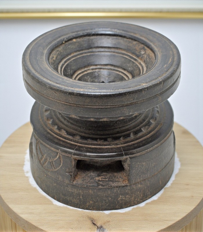 Antique Wooden Agricultural Seed Holder Bijni Original Old Hand Carved