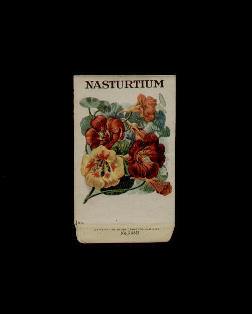 ANTIQUE 1918 NASTURTIUM FLOWERS GALLOWAY LITHO CO. SEED PACKET