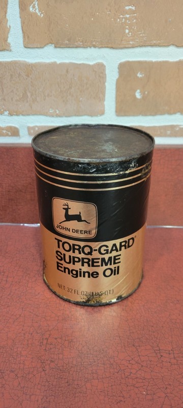 John Deere Torq-Gard Supreme Engine Oil Can Vintage 1Qt Collector Vintage EMPTY