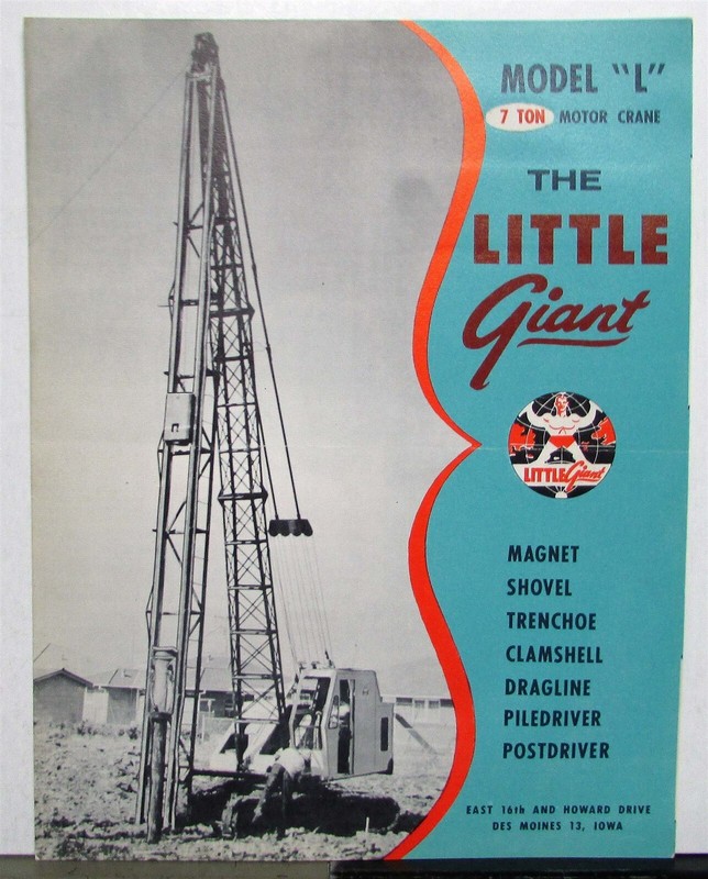 1959 Little Giant L 7 Ton Crane Specifications Construction Sales Brochure