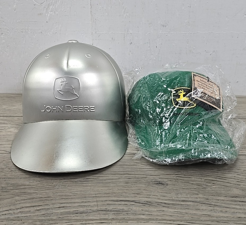 2005 John Deere Silver Color Tin Hat w/ Green Baseball Hat – S/N 8736