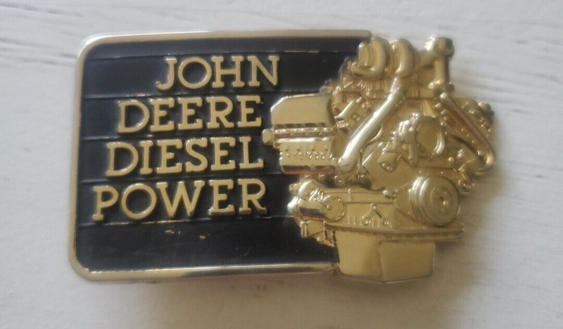 1982 Gold and Black John Deere Diesel Power Belt Buckle Engine Tractor Farming