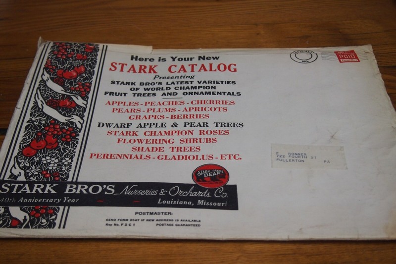 1956 Stark Bro’s Seed Catalog and mailing sleeve