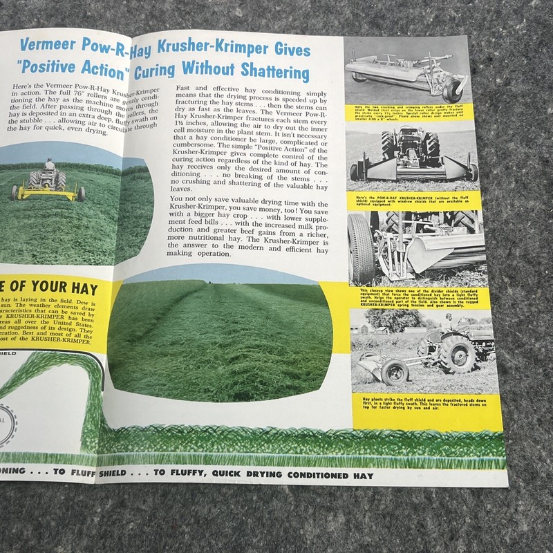 Vtg Original 1960's VERMEER MANUFACTURING CO Pow-R-Hay Krusher Krimper Brochure gallery