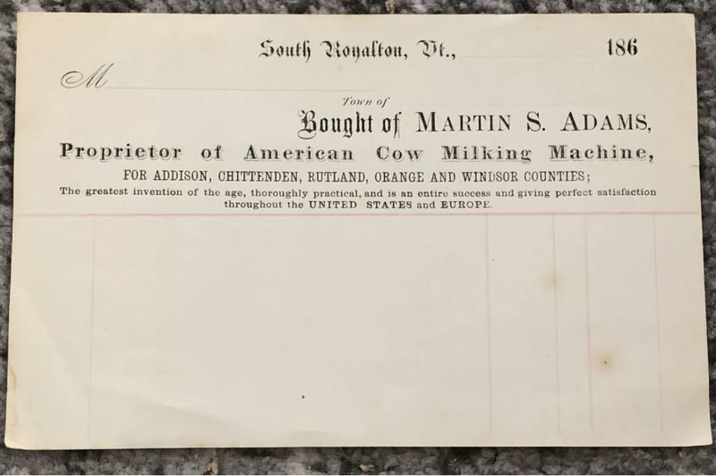 American Cow Milking Invoice Receipt Unused Letterhead Vintage Original 1860’s