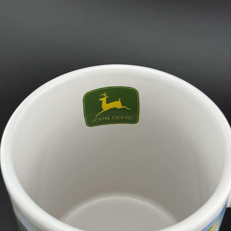 John Deere Gibson Coffee Mug Farm Tractor Scene Logo Green Yellow Cup gallery